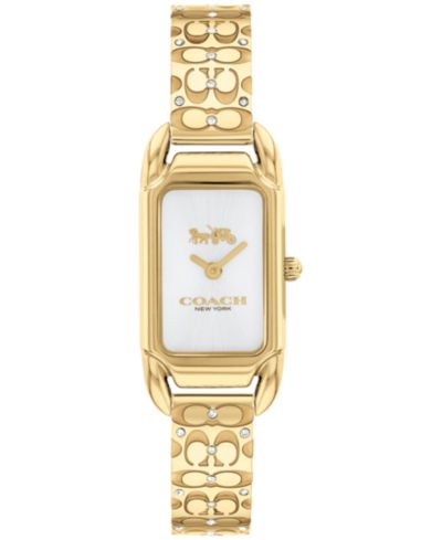 COACH Женские наручные часы Cadie Signature C, золото, сталь, 28.5 x 17.5mm