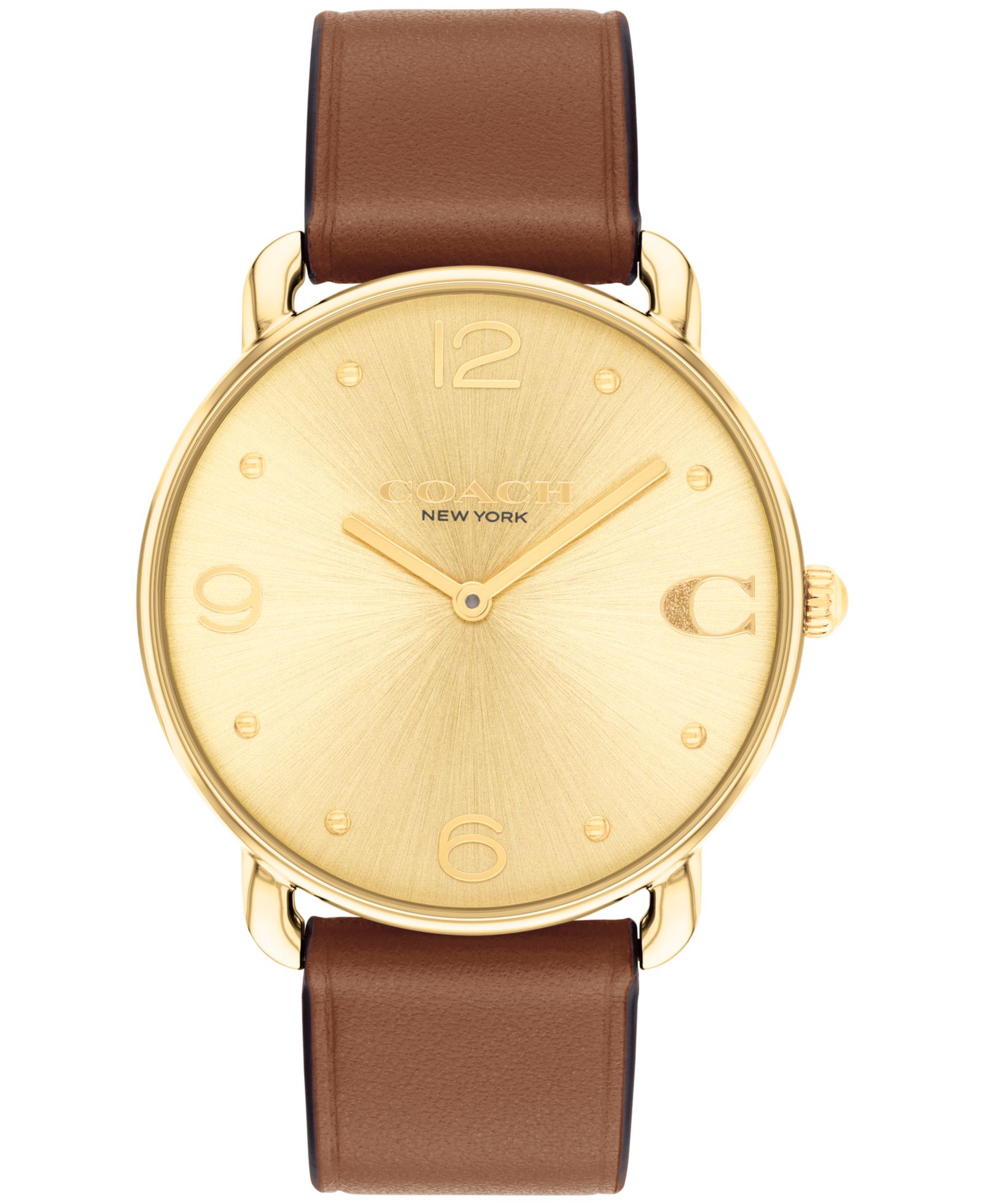 COACH Унисекс часы Elliot Saddle Leather Strap Watch, 36mm