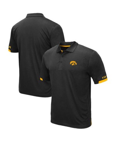 Мужская рубашка-поло Colosseum Black Iowa Hawkeyes Big and Tall Santry