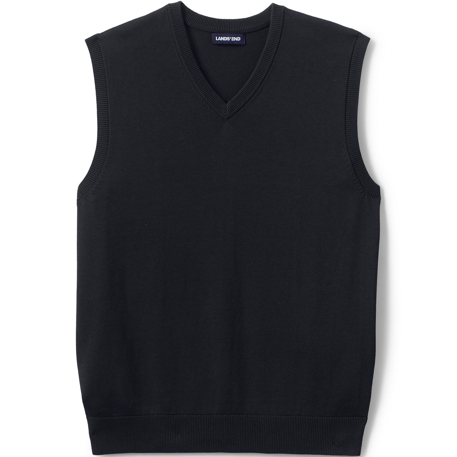Lands' End Men's Cotton Modal Fine Gauge Sweater Vest