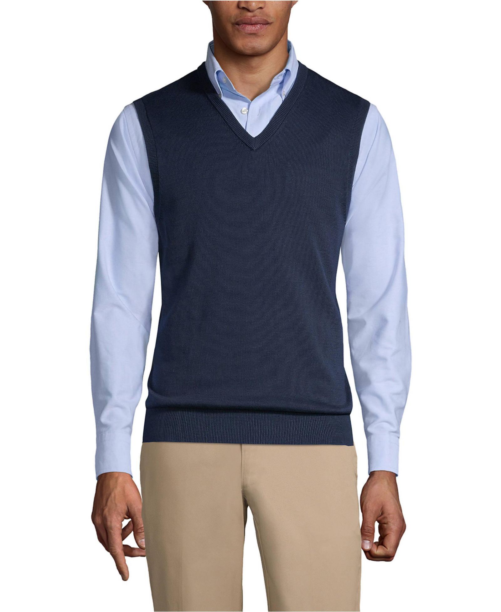 Мужской хлопковый трикотажный жилет Lands' End