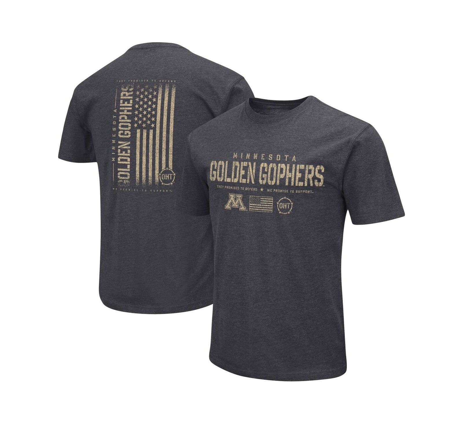 Мужская футболка Colosseum Heather Black Minnesota Golden Gophers Big and Tall OHT Military-Inspired Appreciation Playbook