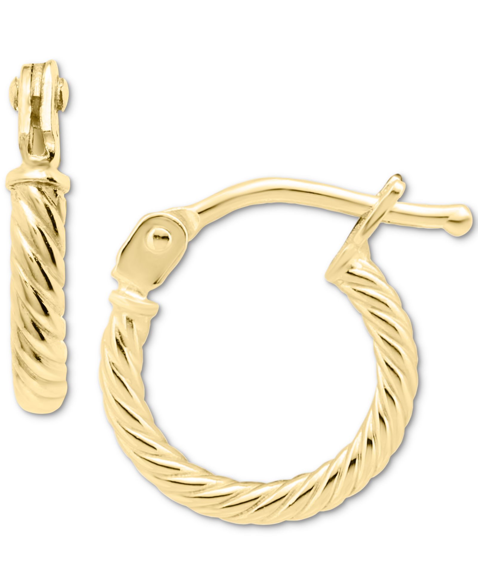 Детские серьги-кольца из золота 14k, XS