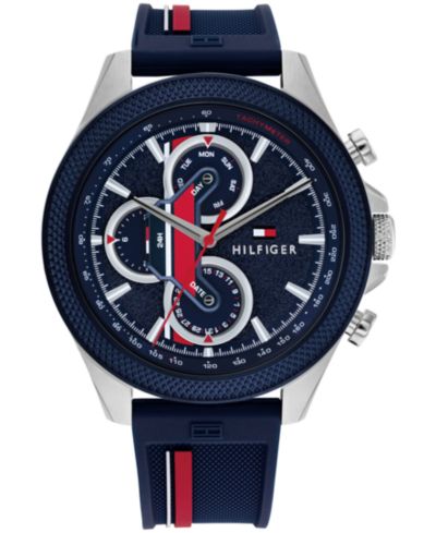 Tommy Hilfiger Мужские многофункциональные часы Blue Silicone, 46mm