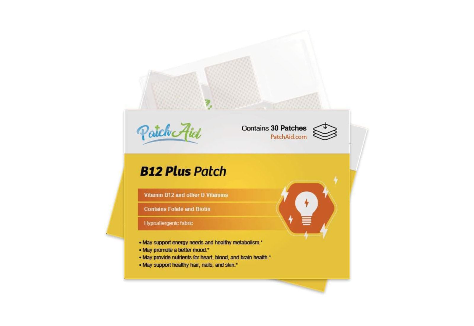 Патч B12 Energy Plus Vitamin от PatchAid (30-Day Supply)
