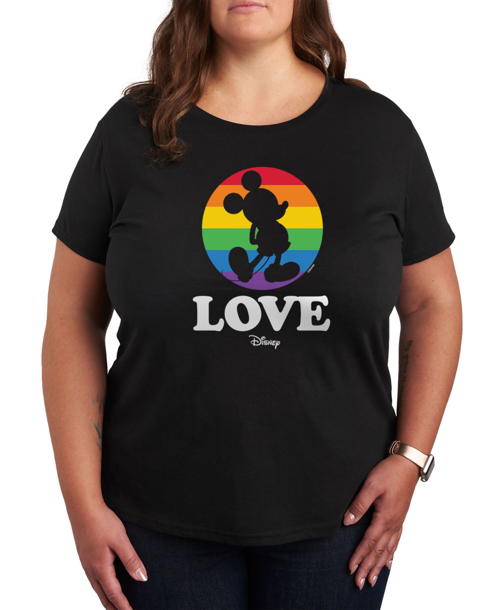 Hybrid Apparel Trendy Plus Size Disney Love Pride графическая футболка