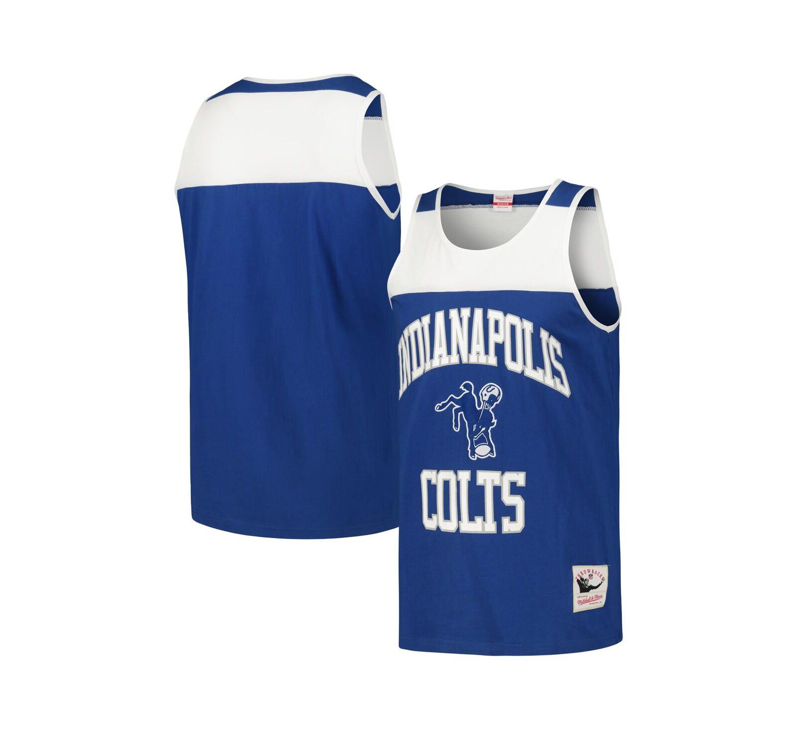 Мужской майка Mitchell & Ness Indianapolis Colts Heritage Colorblock в синем и белом цветах
