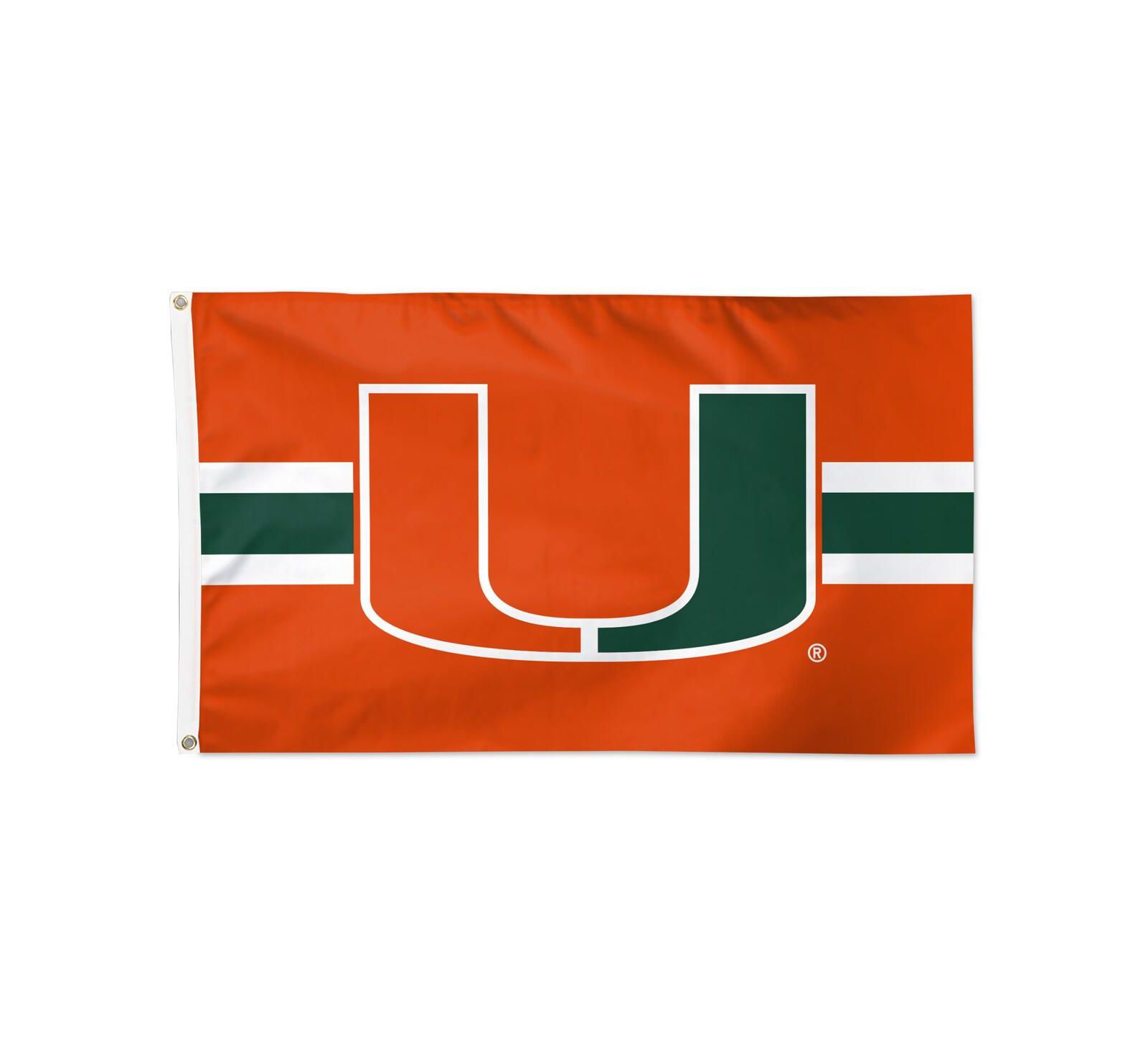 Wincraft Miami Hurricanes 3' x 5' Horizontal Stripe Deluxe Single-Sided Flag