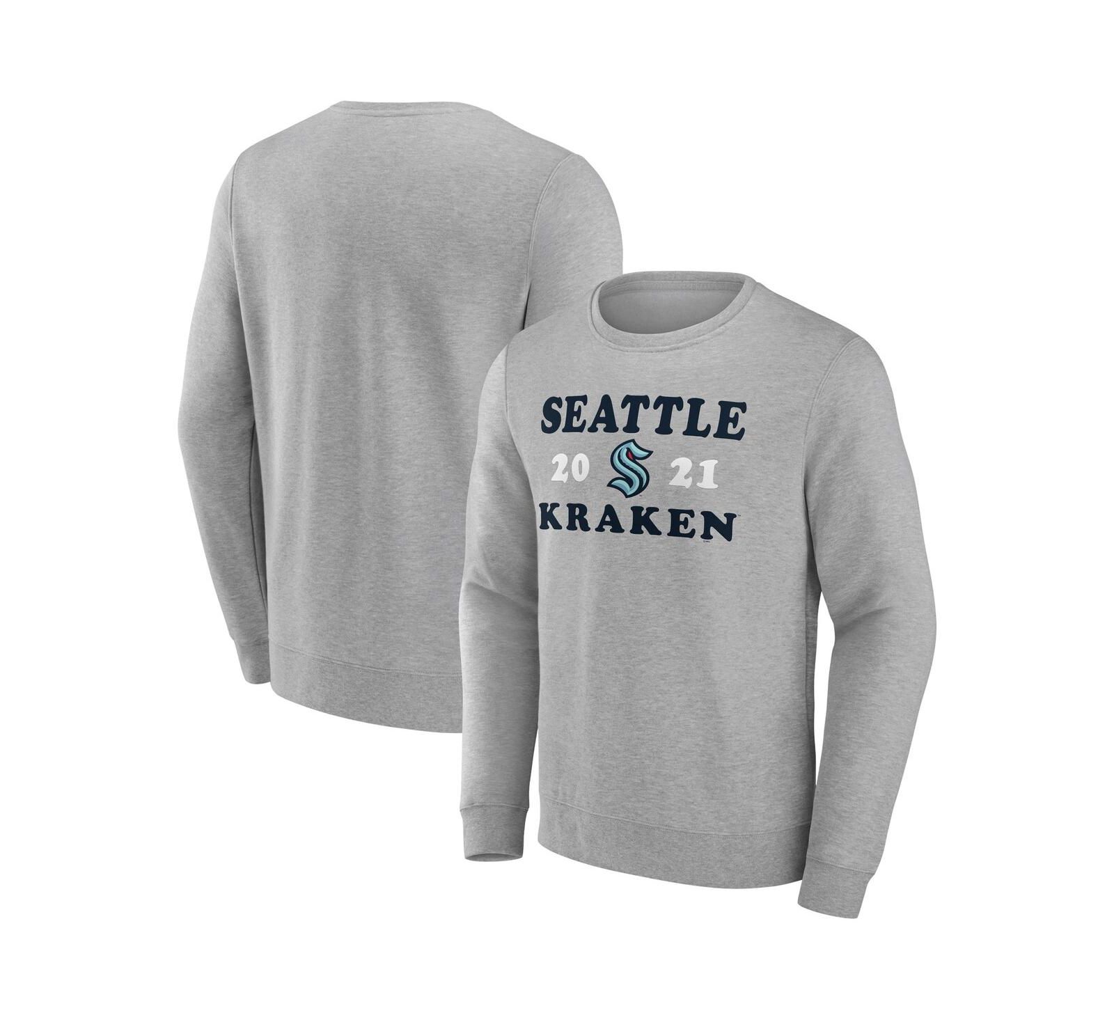 Мужская толстовка Fanatics Seattle Kraken Heather Charcoal