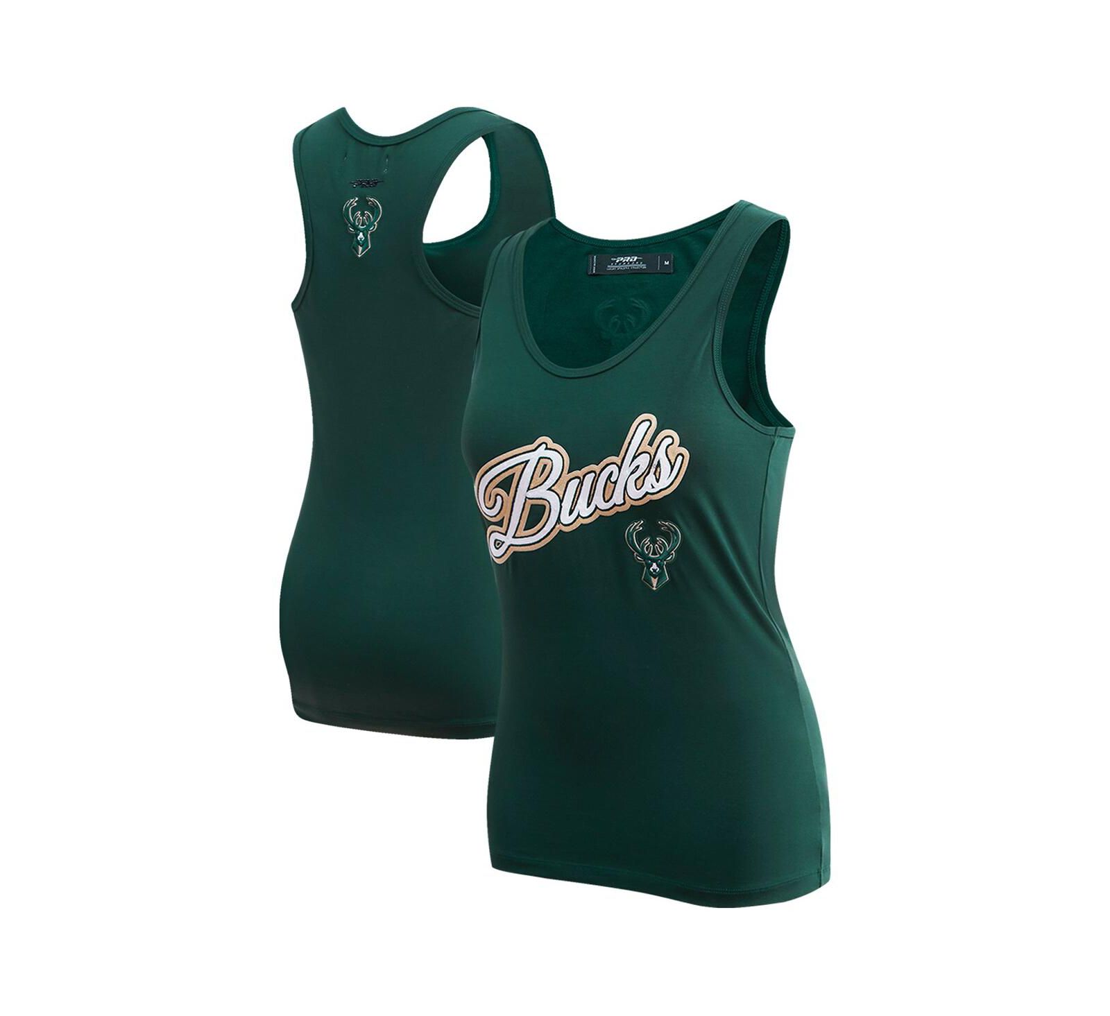 Women's Pro Standard Hunter Green Milwaukee Bucks Script Tank Top