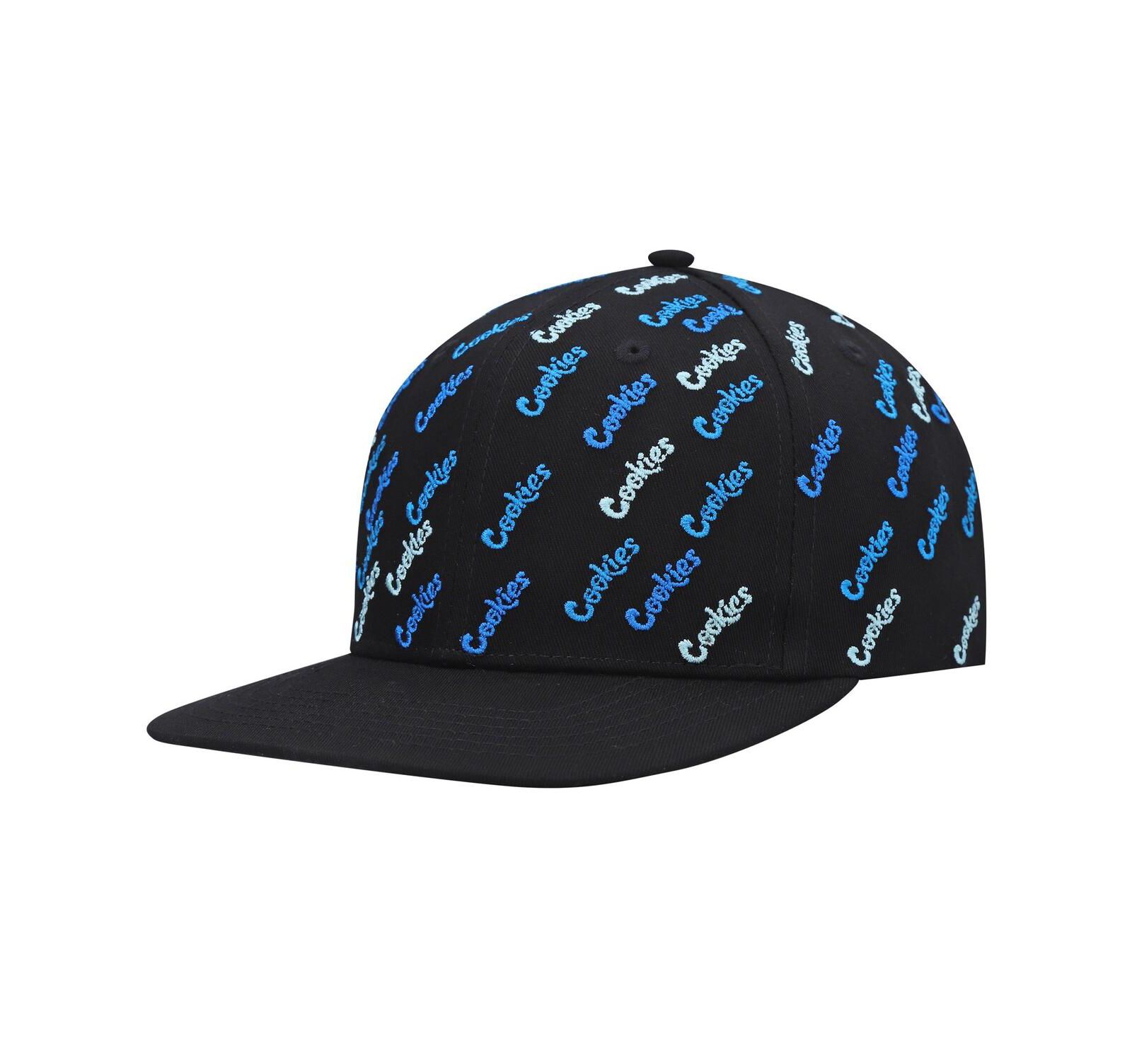 Мужская кепка Cookies Black Triple Beam Allover Print Snapback