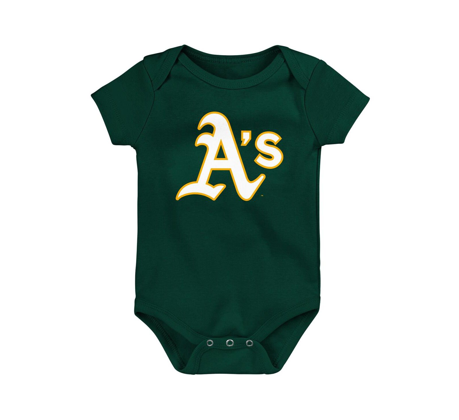 Детский боди с логотипом Oakland Athletics, зеленый