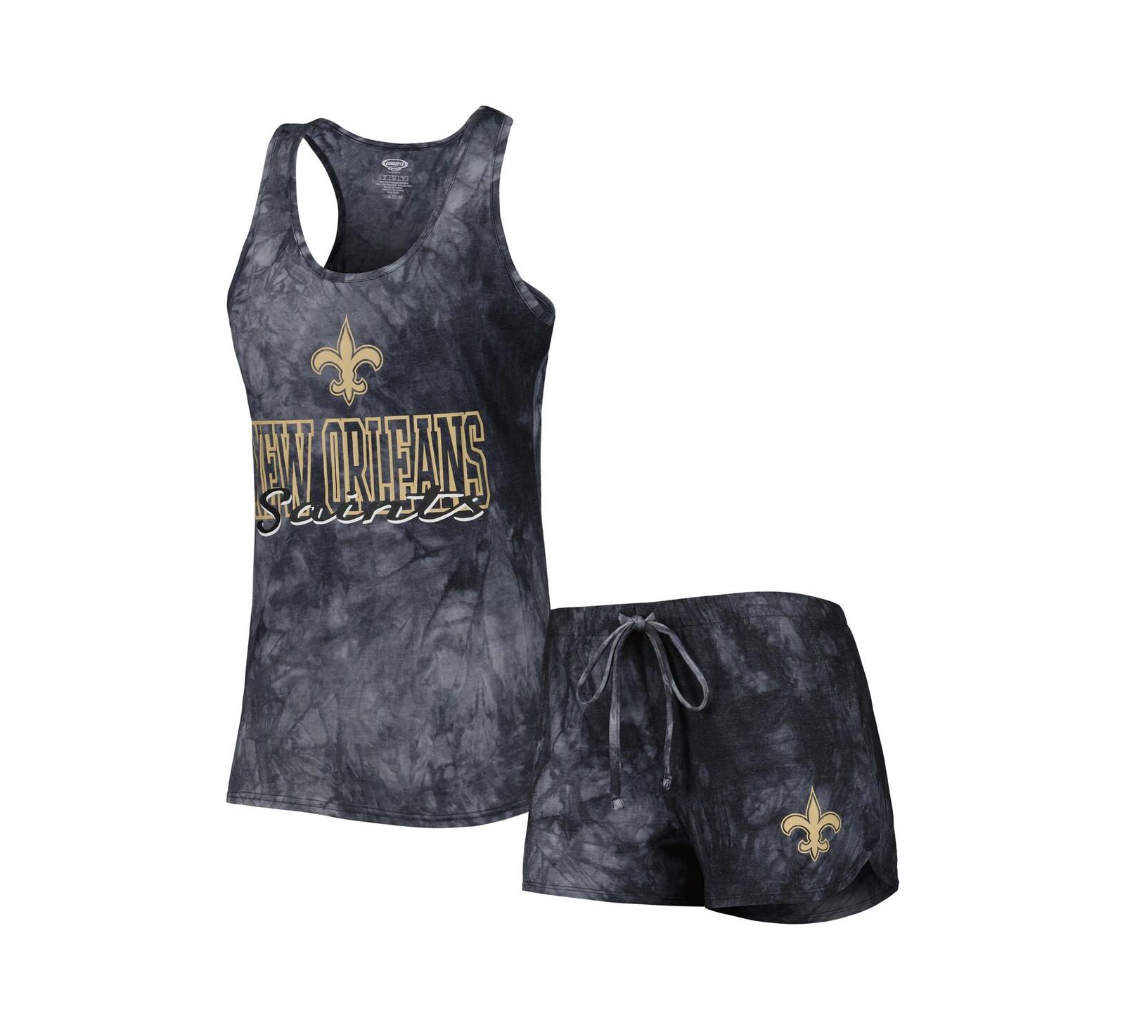 Женский комплект Concepts Sport New Orleans Saints Scoop Neck Racerback Tank Top и Shorts