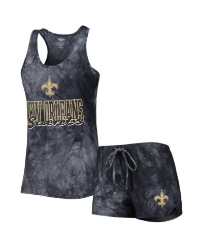 Women's Concepts Sport Charcoal New Orleans Saints Billboard Scoop Neck Racerback Tank Top and Shorts Sleep Set
