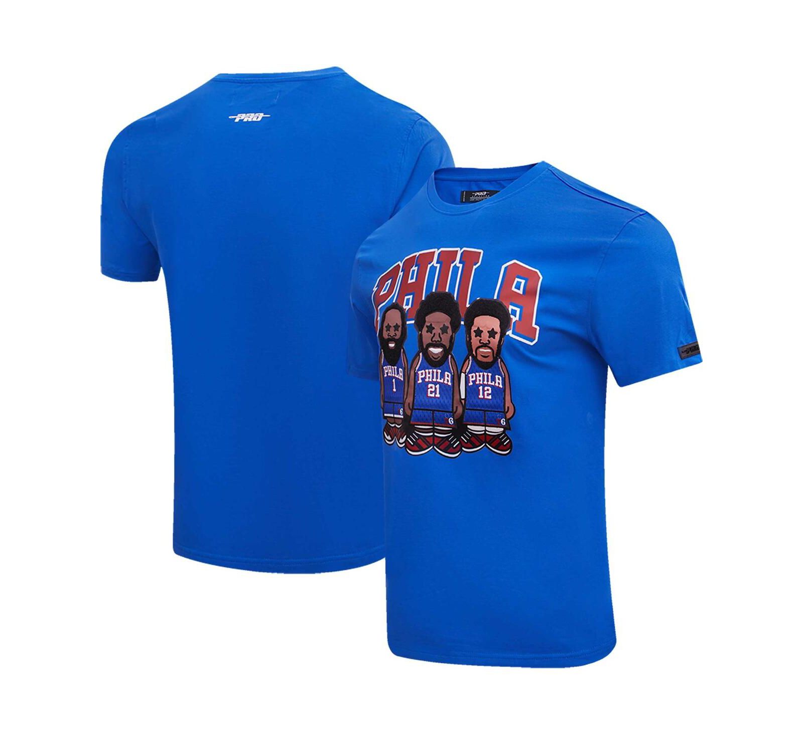 Men's Pro Standard Joel Embiid, James Harden and Tobias Harris Royal Philadelphia 76ers Multi Lineup T-shirt