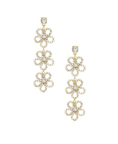 Серьги ETTIKA Flower Power с тройным подвесом, позолота 18K