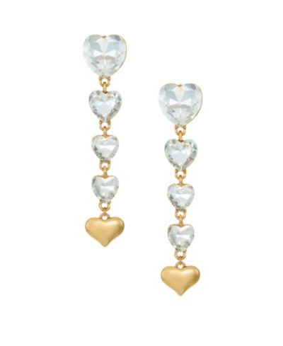 Серьги ETTIKA с подвесками из стекла и позолотой 18K