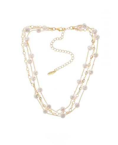 ETTIKA Dressed in Freshwater Pearls Layered 18K Gold Plated Necklace