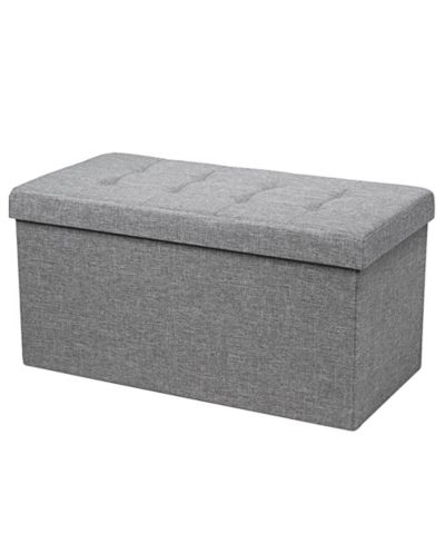 Costway 31.5'' Fabric Foldable Storage Ottoman Toy Chest W/ Removable Storage Bin