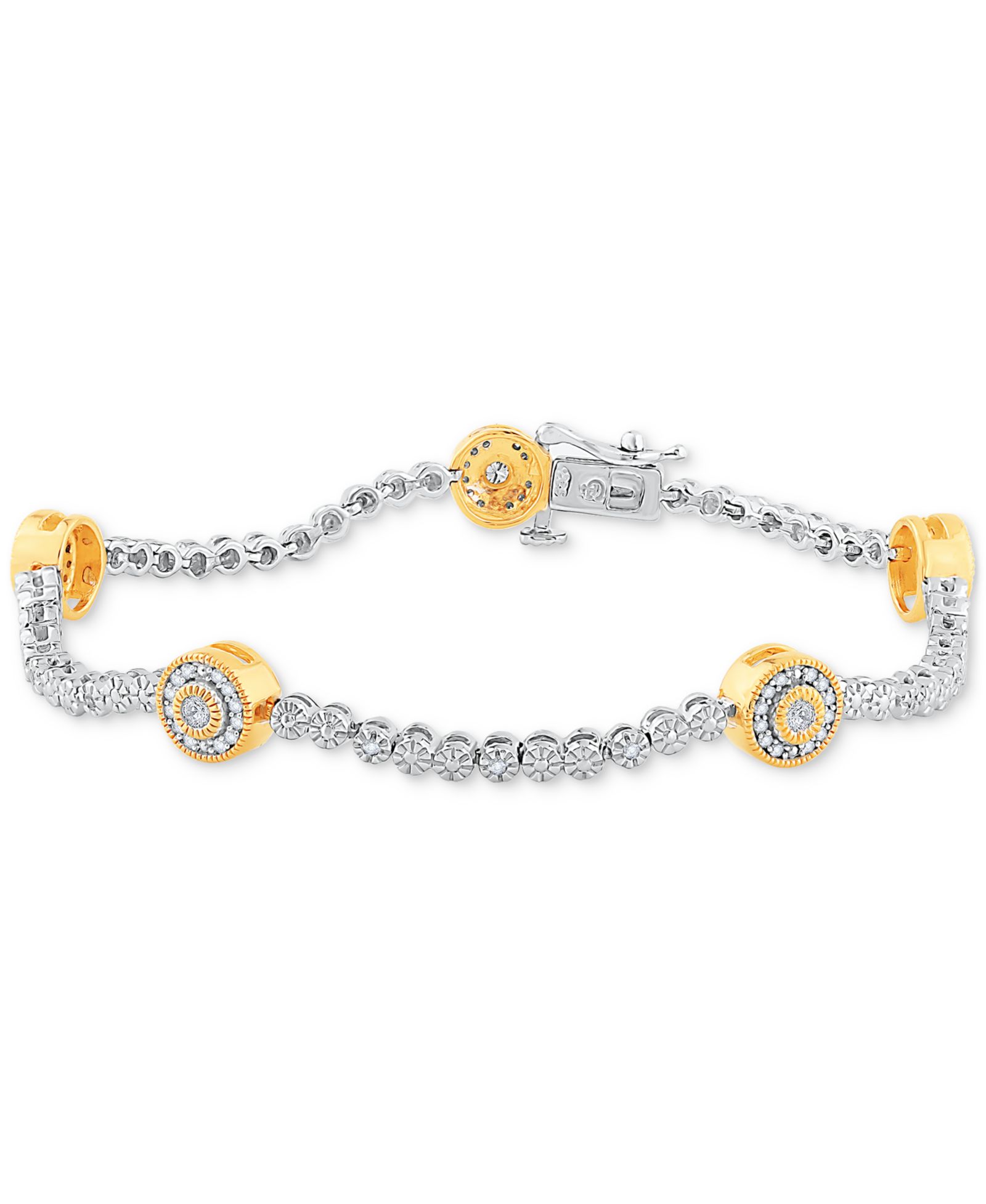 Браслет Diamond Circle из 14k Gold и Sterling Silver (1/2 ct. t.w.)