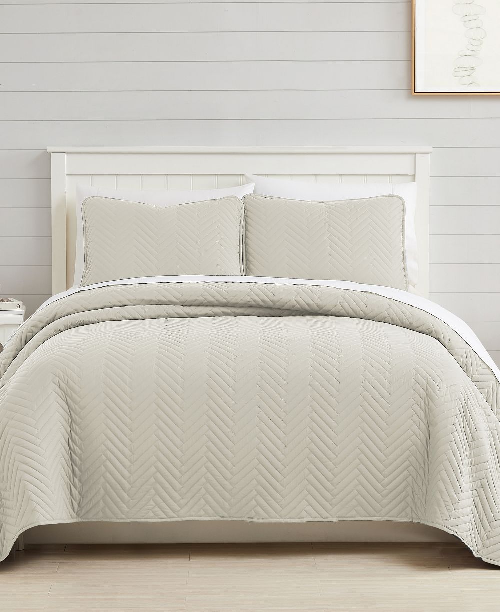 Комплект из 3 стеганых одеял Southshore Fine Linens Solid Color Chevron, Queen