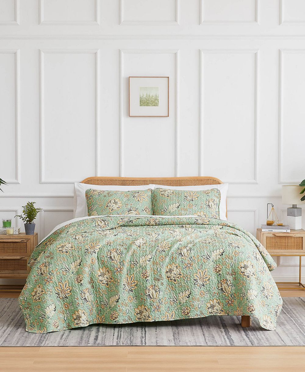 Southshore Fine Linens Jacobean Willow Oversized комплект из 3 предметов Quilt, Queen