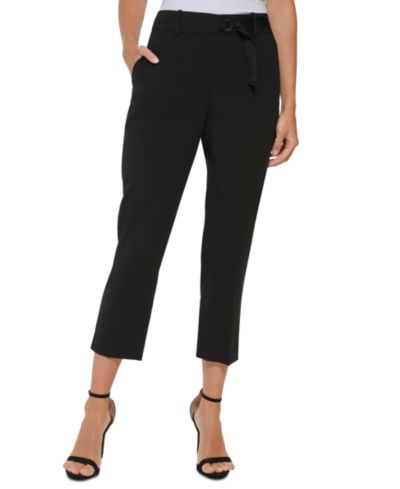 DKNY Women's Tab-Waist D-Ring Ankle Pants