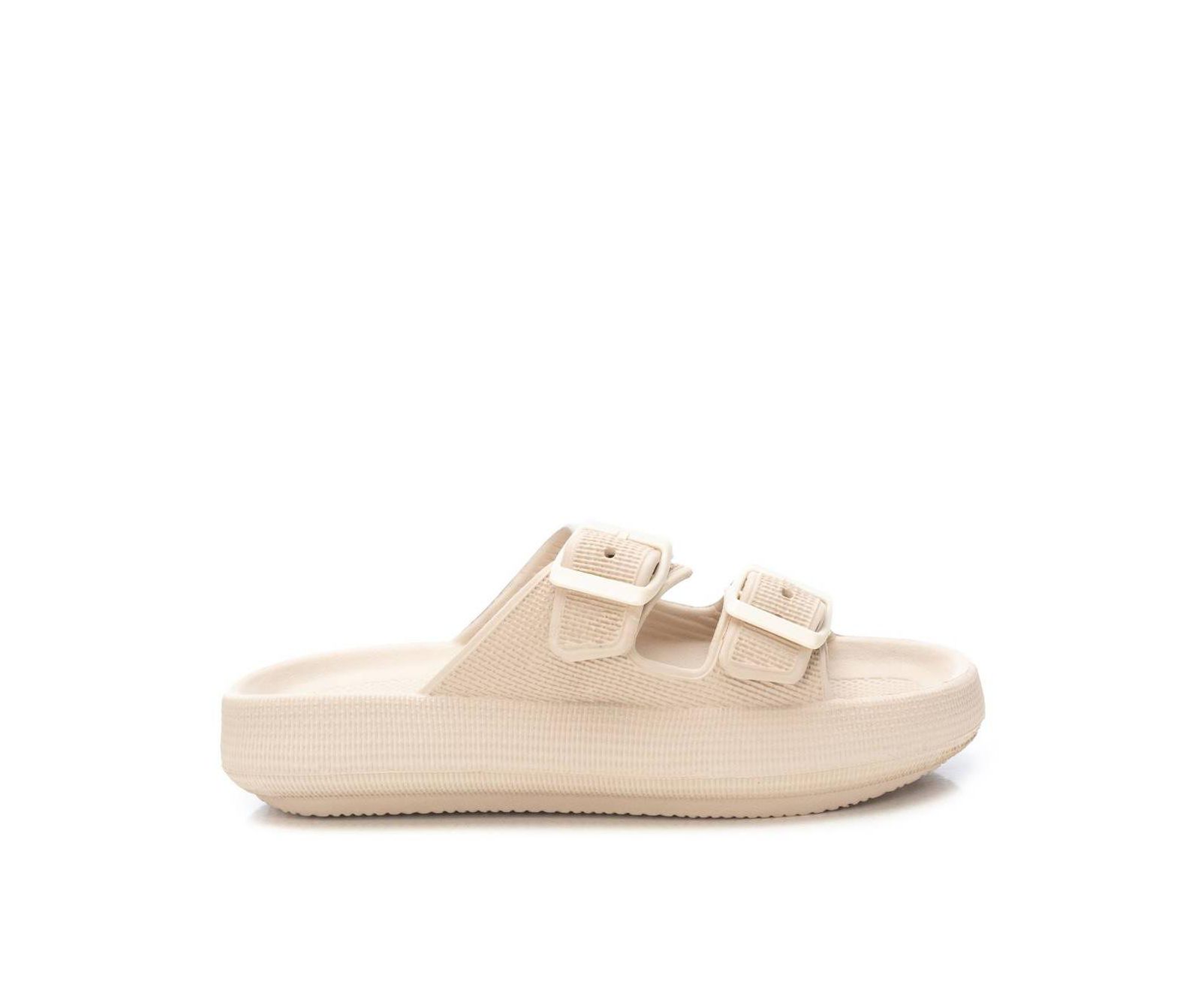 Women's Rubber Flat Sandals By XTI,  Beige