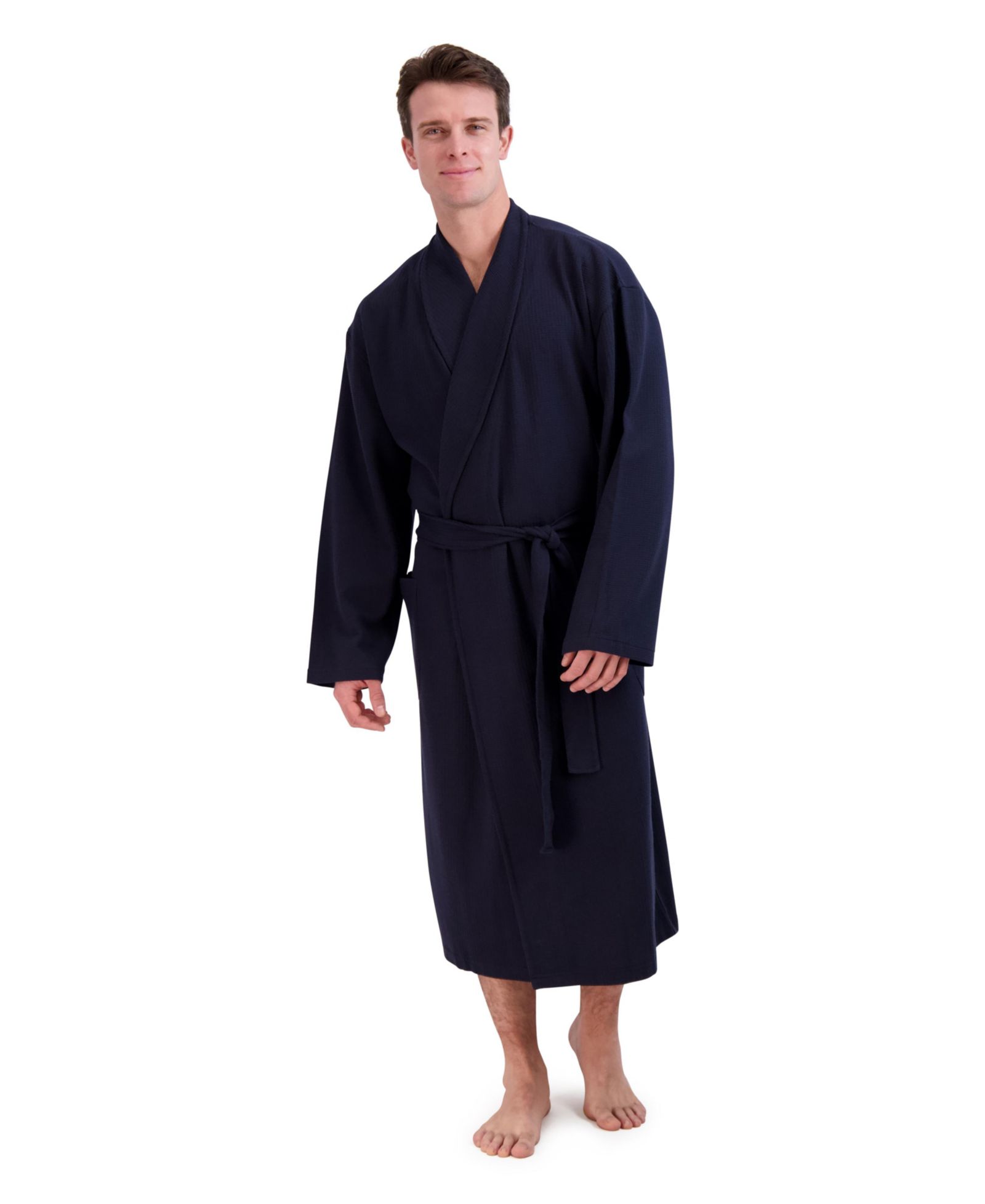 Мужской хлопковый халат Hanes с текстурой Waffle Knit