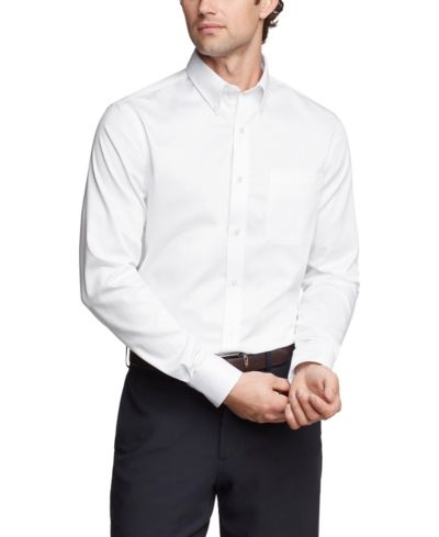 Мужская рубашка Tommy Hilfiger Men's TH Flex Regular Fit Wrinkle Resistant Stretch Twill Dress Shirt