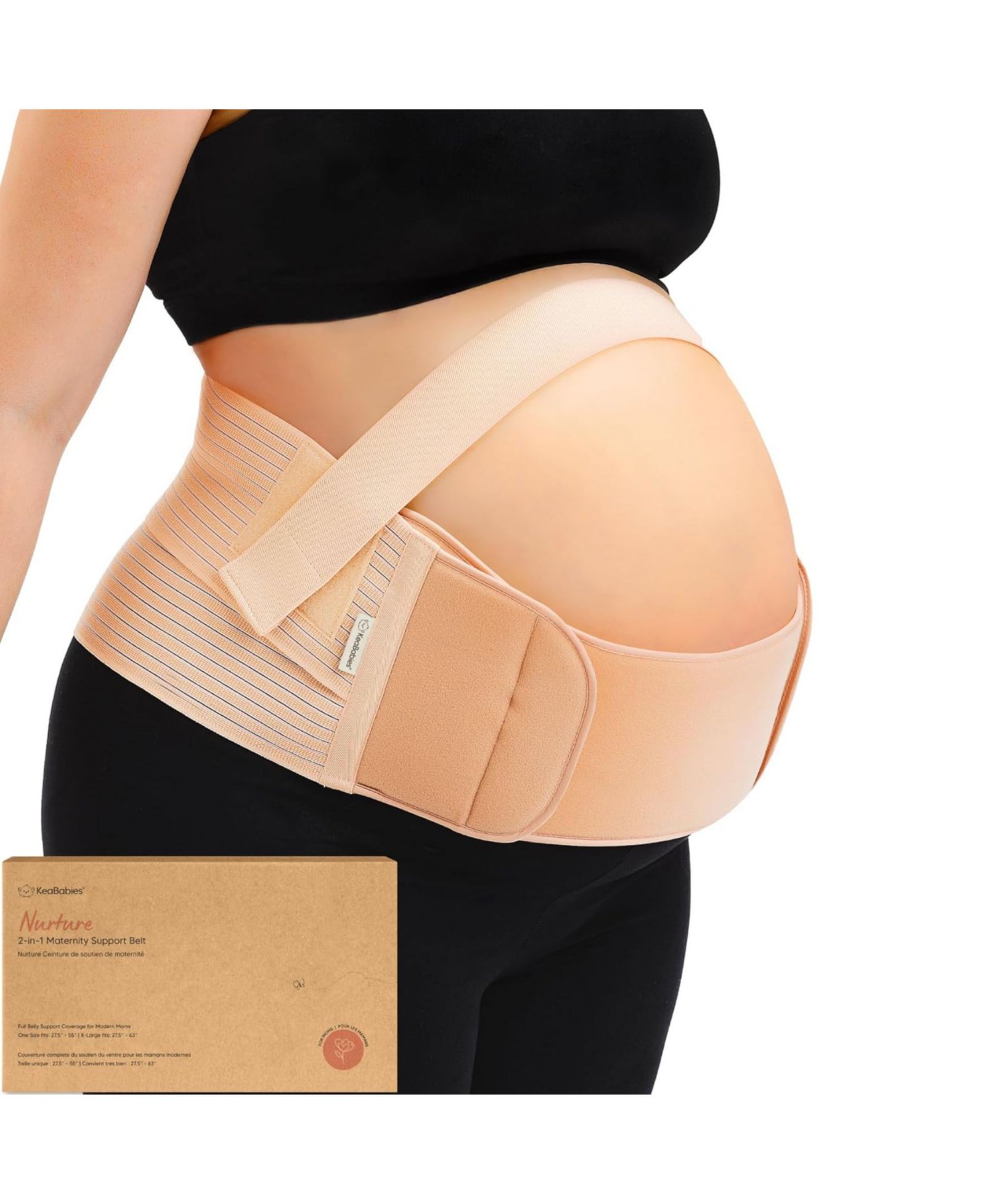 KeaBabies Maternity 2 in 1 Pregnancy Belly Support Band Belt, Pregnancy Must Haves Baby Belly Bands