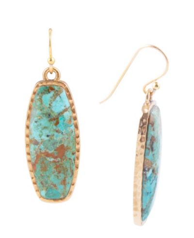 Серьги Barse Odyssey Genuine Turquoise Long Rectangle Statement