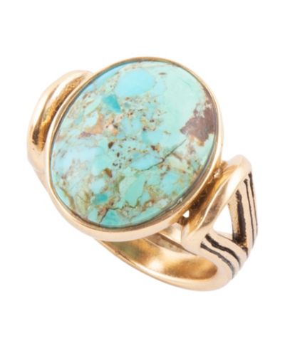 Кольцо Barse Phoenix Genuine Blue Turquoise Oval