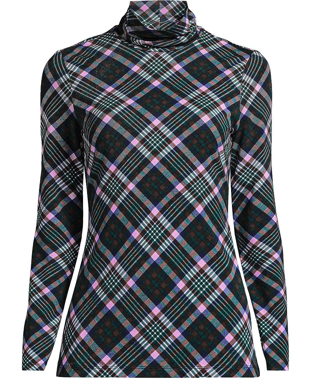 Lands' End Plus Size Lightweight Jersey Long Sleeve Turtleneck