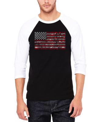 Мужская футболка LA Pop Art Raglan Baseball Word Art Fireworks American Flag