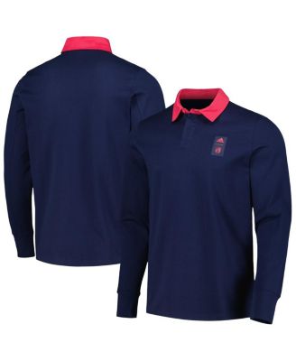 Мужская рубашка-поло adidas 2023 Player Navy St. Louis City SC Travel с длинным рукавом