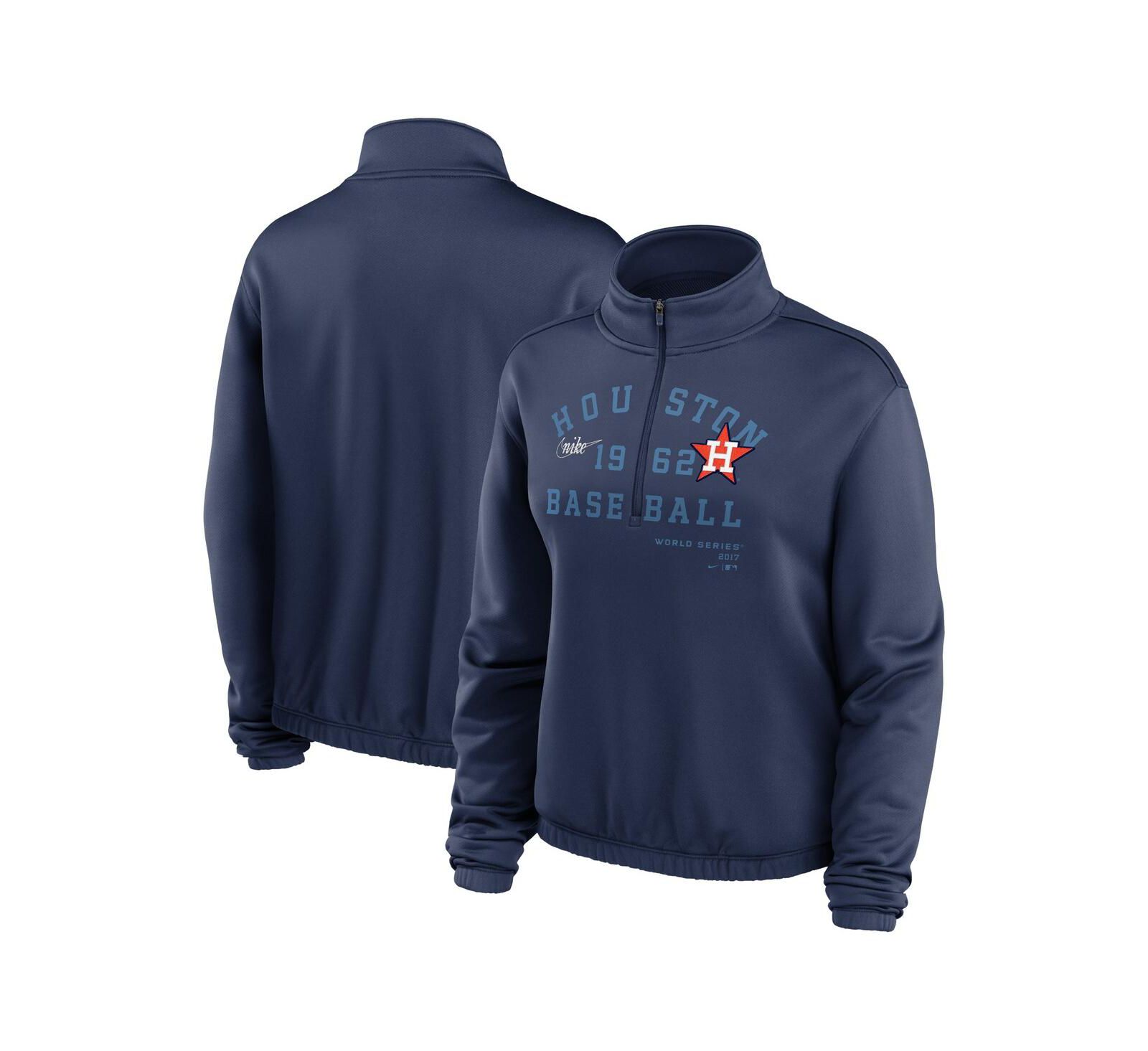 Женская Nike свитшот Houston Astros Rewind Splice Half-Zip Navy