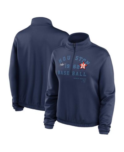 Women's Nike Navy Houston Astros Rewind Splice Half-Zip Sweatshirt