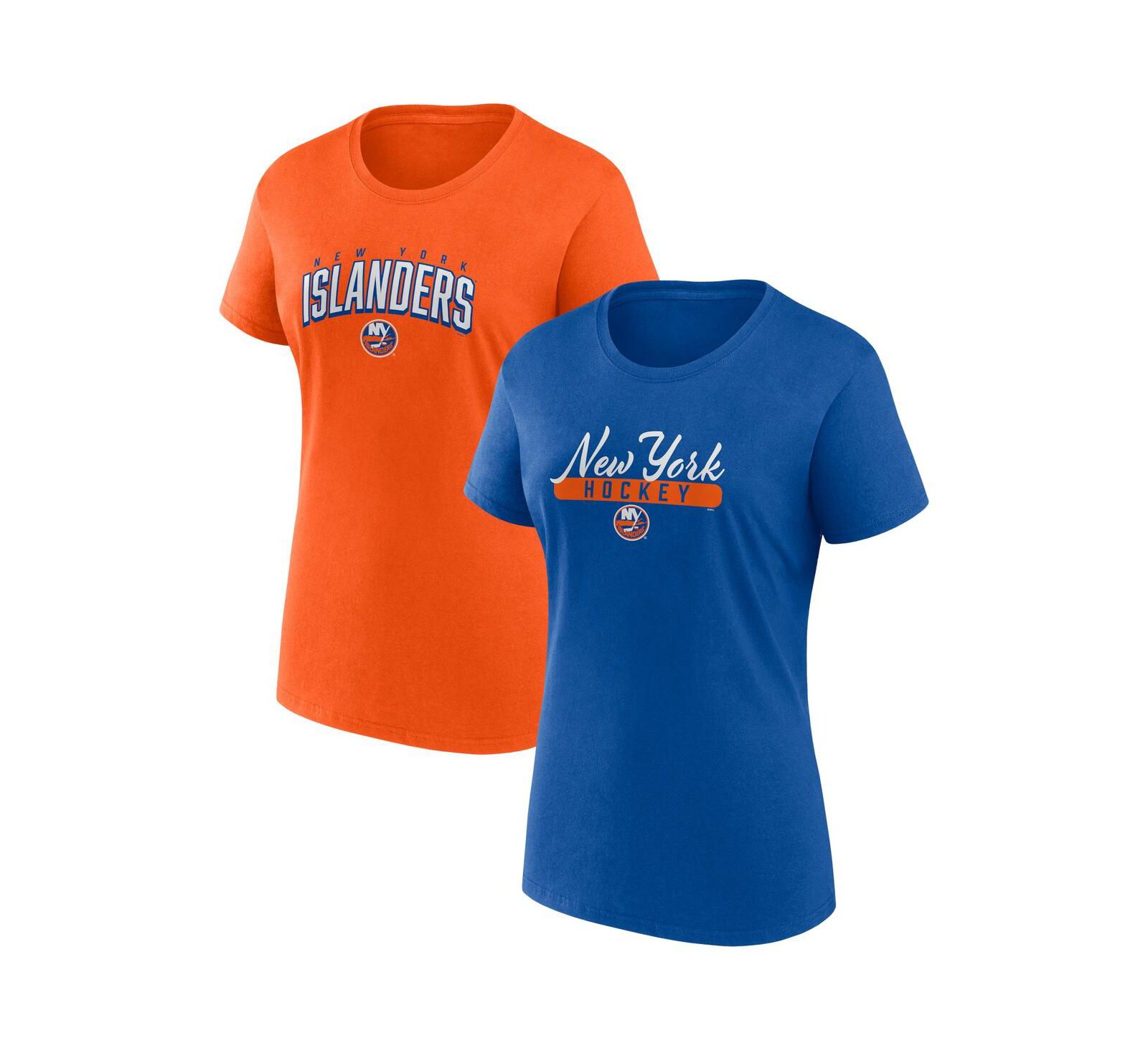 Women's Fanatics Royal, Orange New York Islanders Two-Pack Fan T-shirt Set