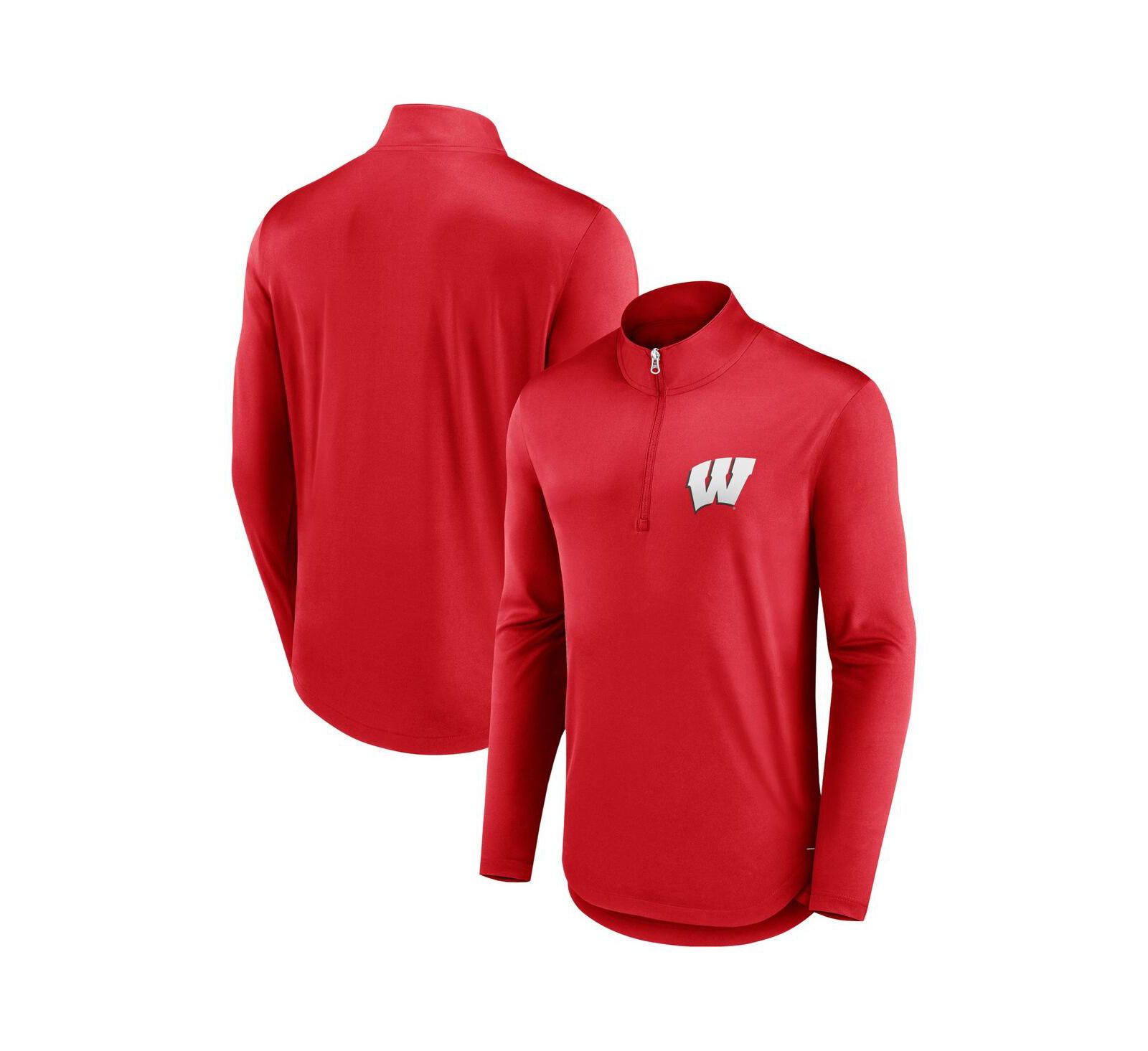 Мужская кофта Fanatics Red Wisconsin Badgers Tough Minded Quarter-Zip Top