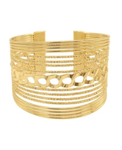 ADORNIA многослойный браслет cuff с золотым напылением 14K