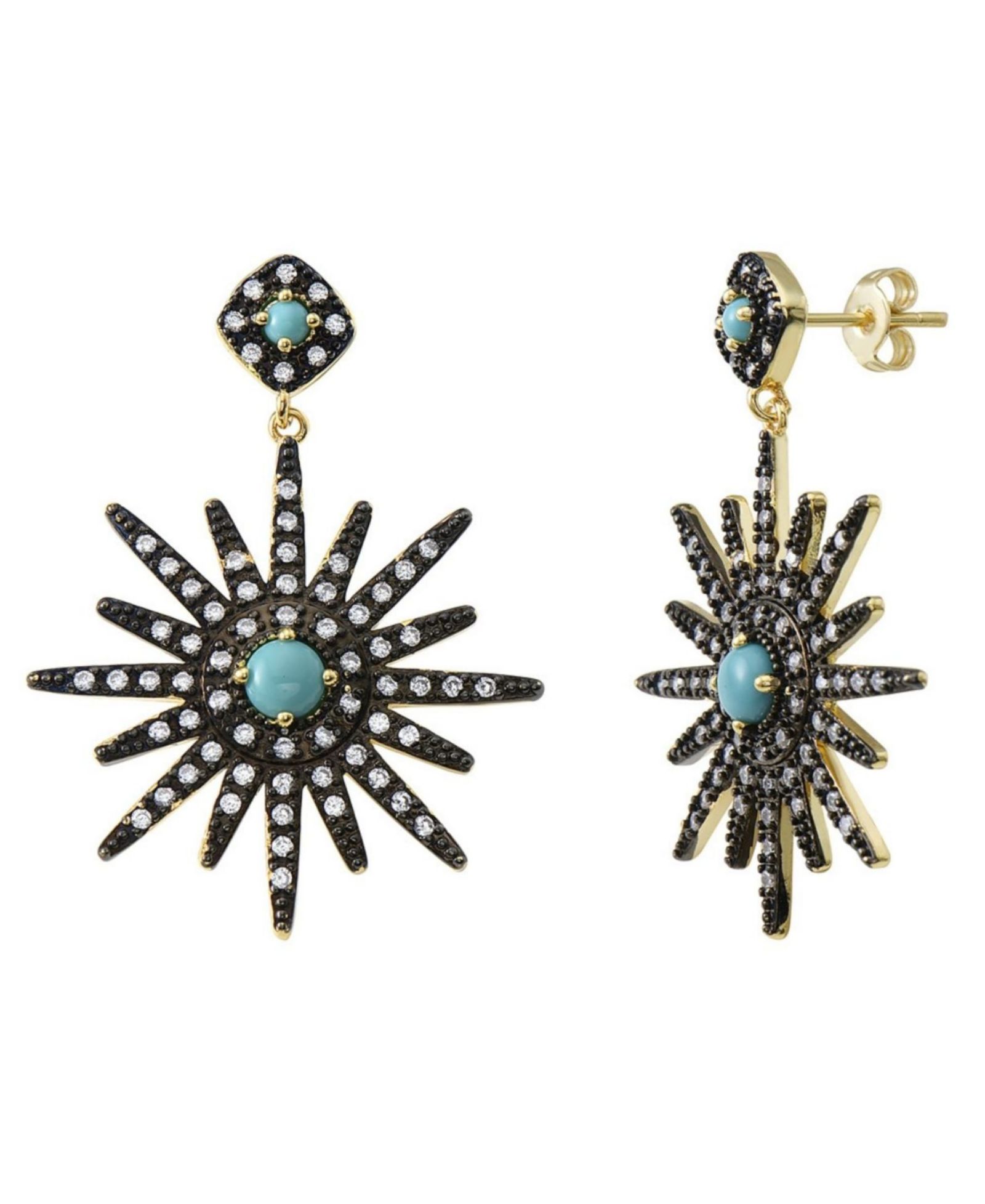 ADORNIA серьги Faux Turquoise Starburst