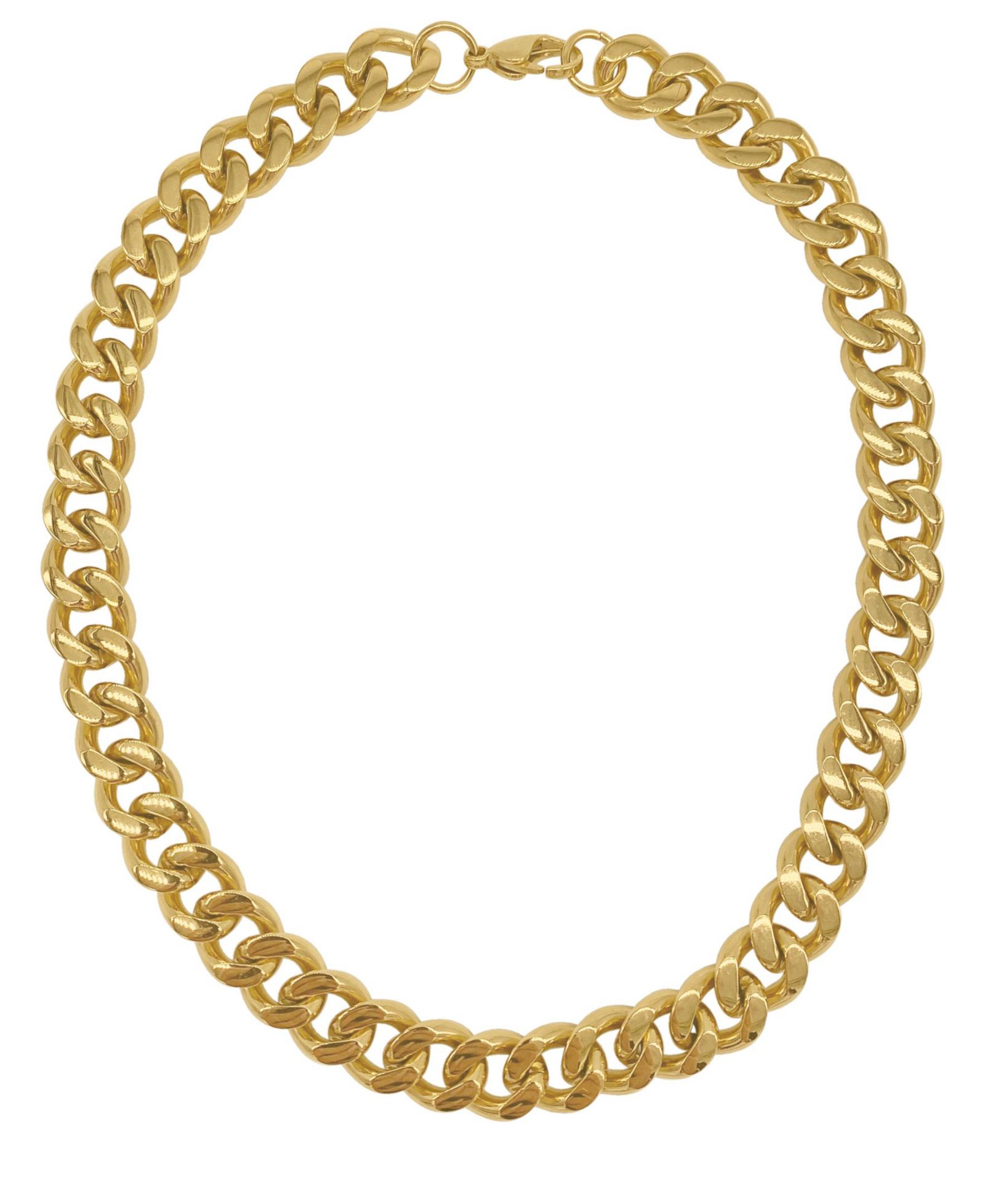 ADORNIA широкая цепь Curb, 14K Gold Plated, 18-20"