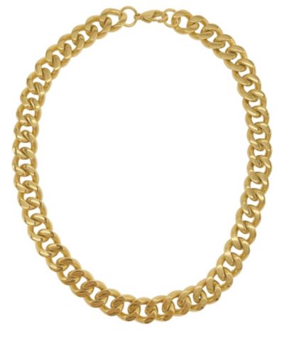 ADORNIA широкая цепь Curb, 14K Gold Plated, 18-20"