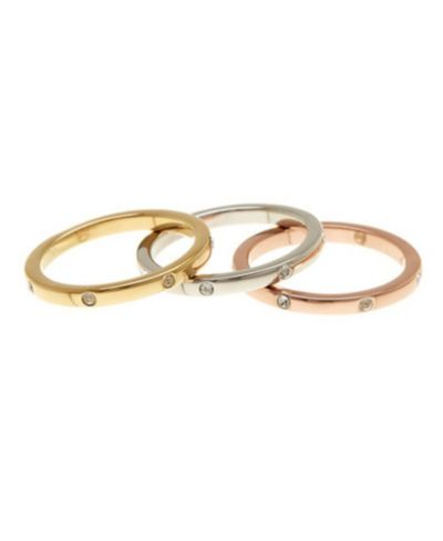 Набор из 3 колец ADORNIA Three Band Dotted Eternity Band