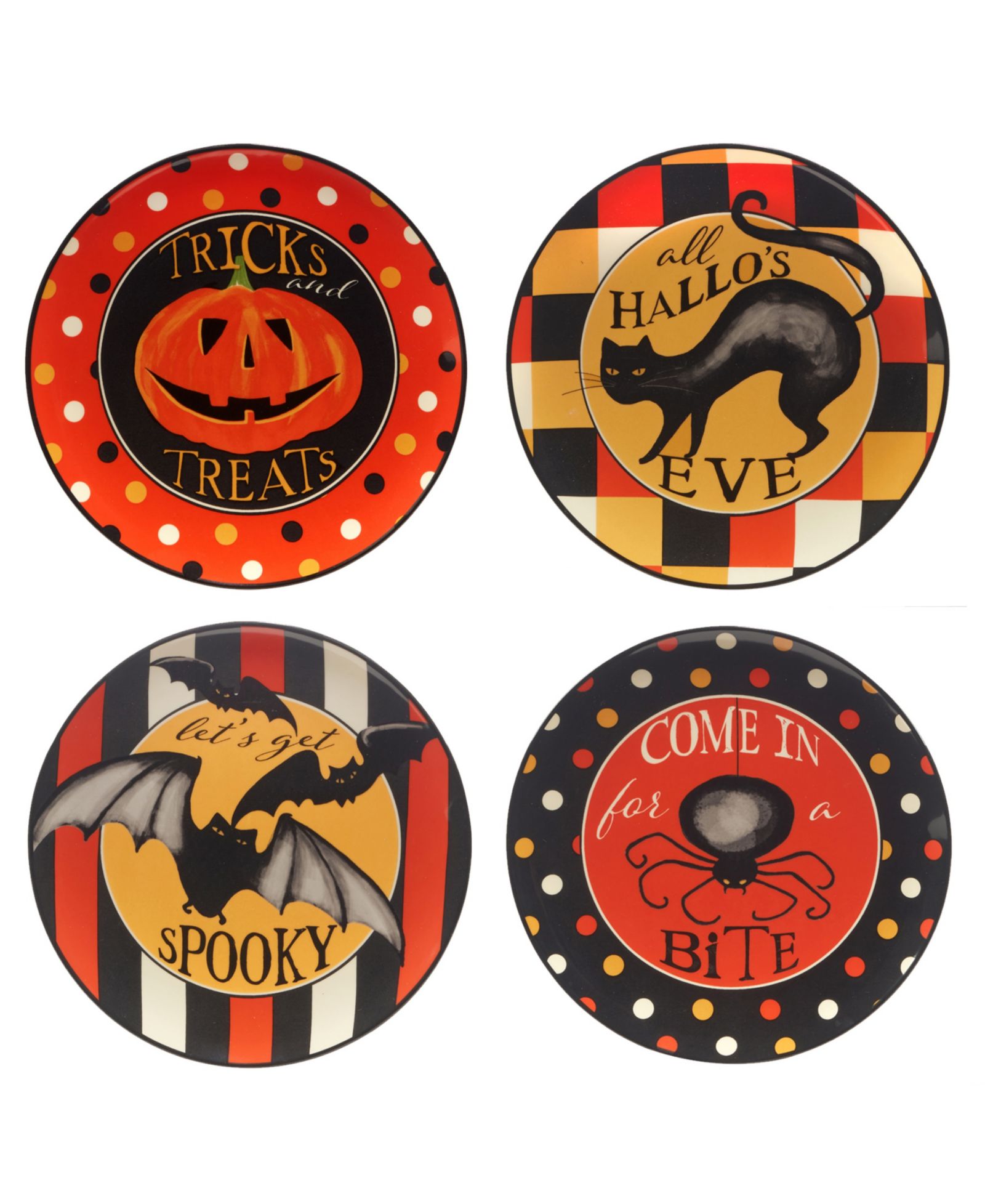 Certified International набор из 4 десертных тарелок Spooky Halloween