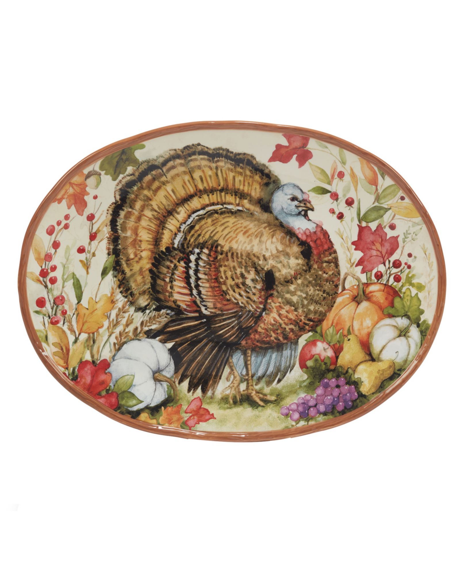 Certified International Декоративное овальное блюдо для индейки Harvest Blessings