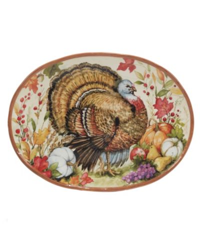 Certified International Декоративное овальное блюдо для индейки Harvest Blessings