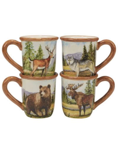 Certified International Mountain Summit Mugs, Set of 4