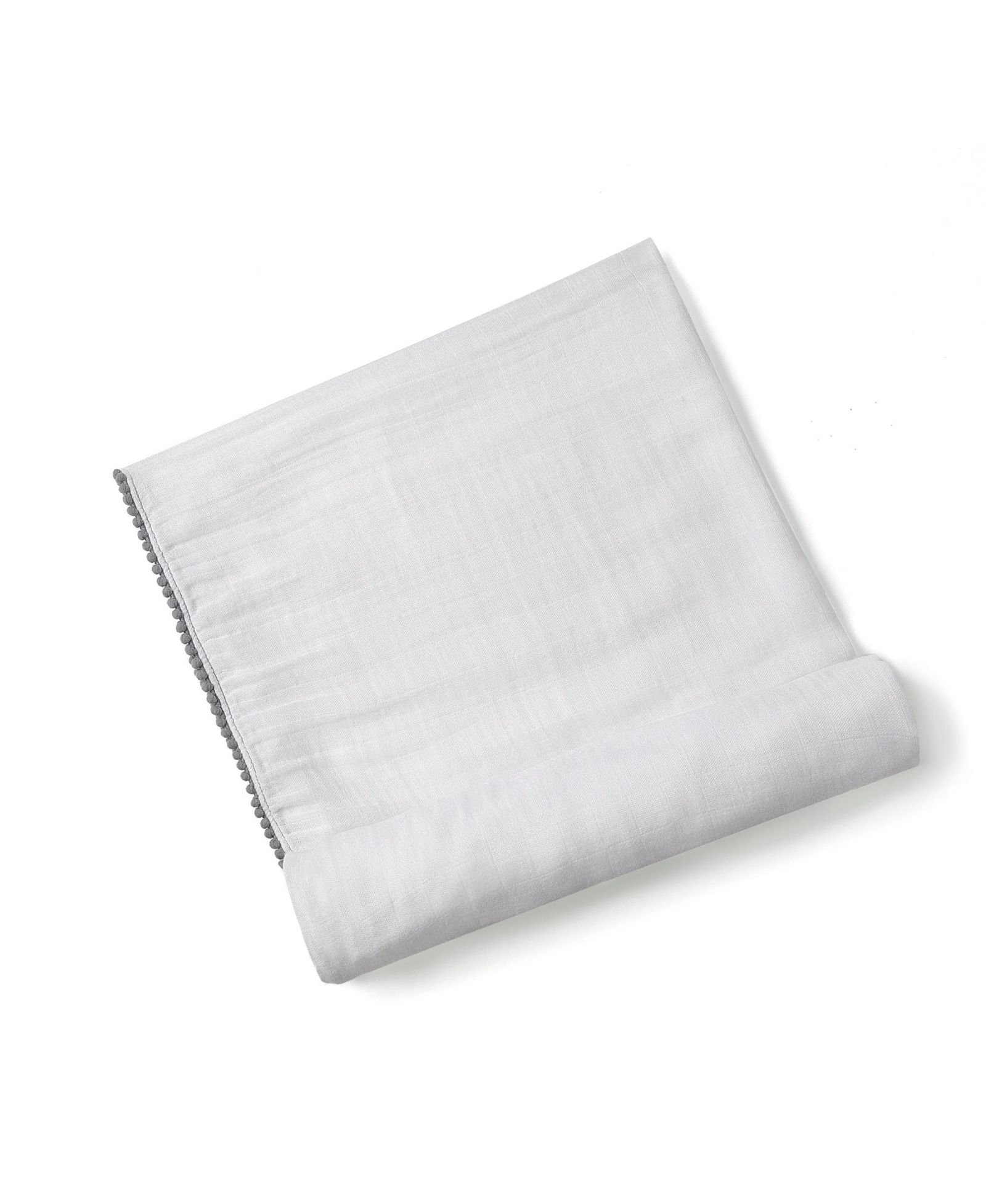 Пеленка Malabar Baby Silky Soft LUXE Pom Pom, серая